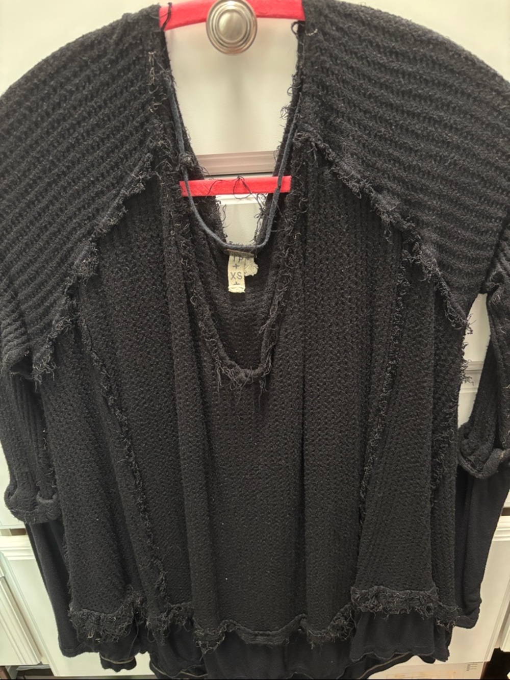 We The Free Black Fringe Knit Tank